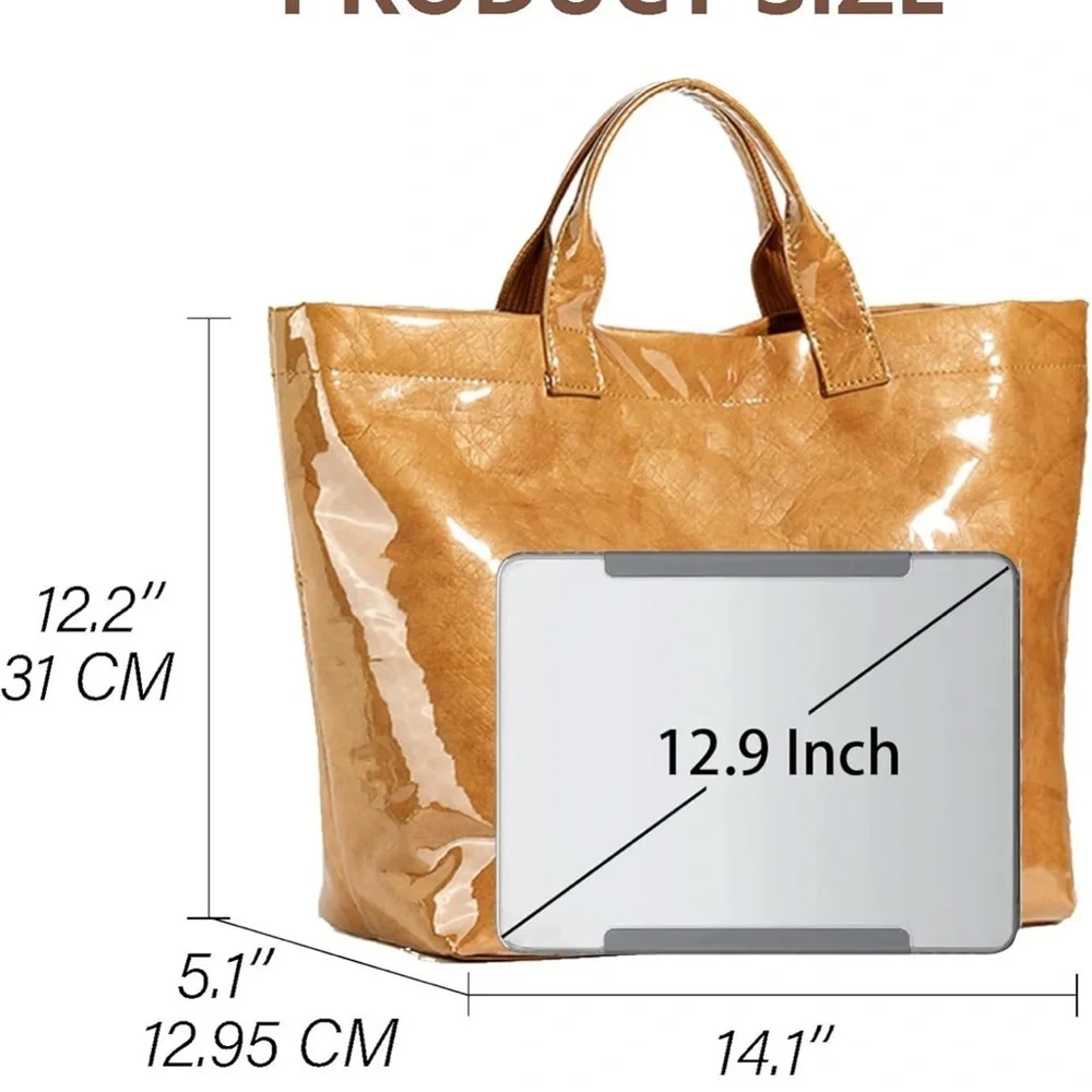 Coffee Brown‎ Paper Tote Bag | Lightweight | Durable & Spacious | Brand New